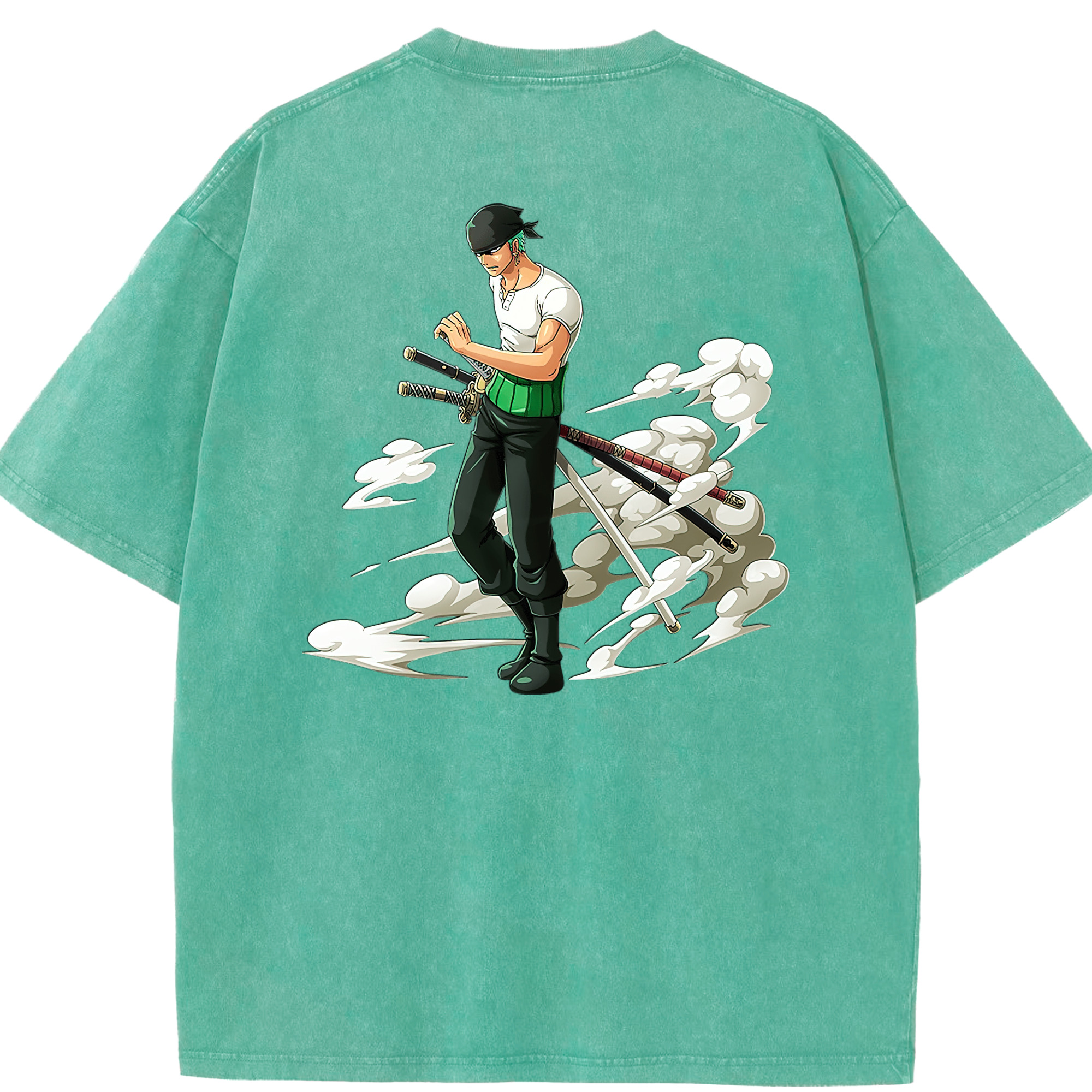 ワンピース ロロノア・ゾロ ONE PIECE Roronoa Zoro 綿100% ヴィンテージ風 半袖Tシャツ（背面プリント）